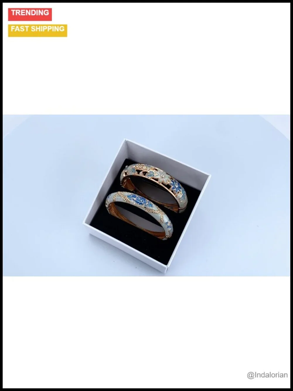 Vintage Cloisonne Hinged Cuff Bangle Set Rhinestone Enameled Bracelets Women